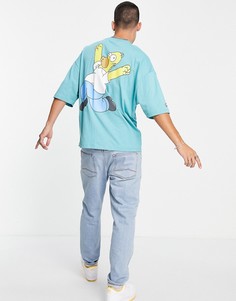 Бирюзовая oversized-футболка с принтом Гомера ASOS DESIGN-Зеленый цвет