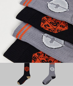 Набор из 2 пар носков в стиле "Dungeons and Dragons" ASOS DESIGN-Черный цвет