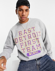 Серый классический свитшот Topman Detroit