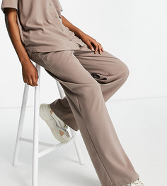 Серо-коричневые свободные брюки с широкими штанинами в винтажном стиле от комплекта Stradivarius-Коричневый цвет