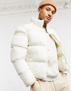 Пуховик из переработанных материалов цвета экрю ASOS DESIGN Recycled-Белый