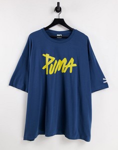 Синяя футболка свободного кроя Puma Skate-Голубой
