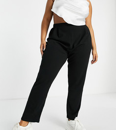 Черные суженные книзу трикотажные брюки ASOS DESIGN Curve-Черный цвет