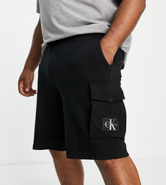Черные джинсовые шорты классического кроя Calvin Klein Jeans Big & Tall-Черный цвет