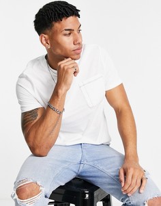 Белая футболка с карманом ASOS DESIGN-Белый