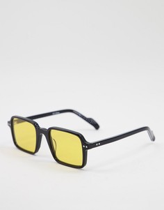 Солнцезащитные очки унисекс в черной квадратной оправе с желтыми линзами Spitfire Cut Thirty Two-Черный цвет