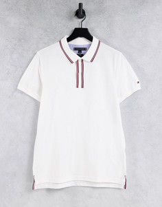 Футболка-поло узкого кроя с кантом Tommy Hilfiger Global-Белый