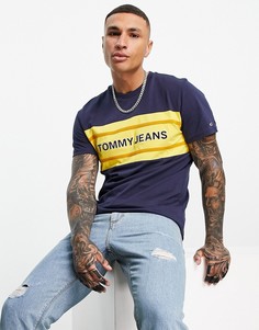 Темно-синяя футболка с логотипом-флагом Tommy Jeans-Темно-синий