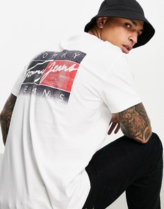 Белая футболка с логотипом в виде выцветшего флага на спине Tommy Jeans-Белый