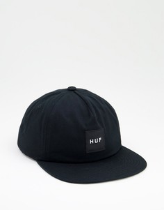 Черная кепка с логотипом на нашивке HUF essentials-Черный цвет