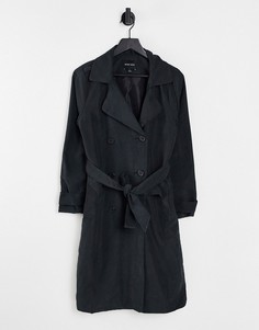 Пальто макси с поясом Brave Soul-Черный цвет