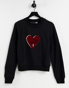 Черный свитшот с логотипом Love Moschino-Черный цвет