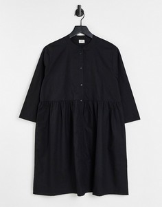 Черное свободное платье-рубашка мини JDY Ulle-Черный цвет