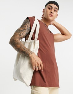 Коричневая oversized-майка ASOS DESIGN-Коричневый цвет