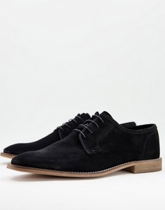 Черные замшевые туфли в стиле «дерби» на шнуровке ASOS DESIGN-Черный цвет