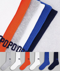 Набор из 6 пар носков разных цветов с логотипом Polo Ralph Lauren-Разноцветный