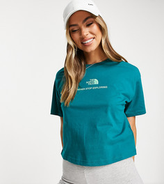 Зеленая укороченная футболка с логотипом The North Face – эксклюзивно для ASOS-Зеленый цвет