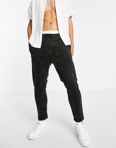 Вельветовые брюки темно-зеленого цвета со шнурком Only & Sons-Зеленый цвет