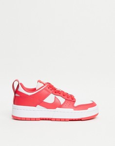 Белые/красные кроссовки Nike Dunk Low disrupt-Красный