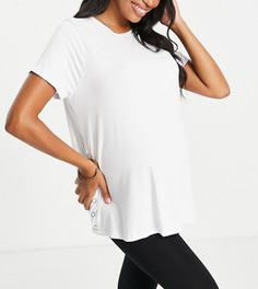 Белая футболка для кормящих мам с застежкой на кнопках сбоку Missguided Maternity-Белый