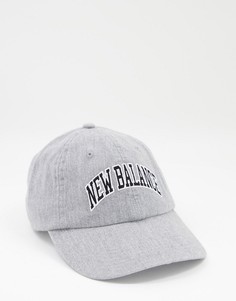 Серая бейсболка с логотипом в университетском стиле New Balance-Серый