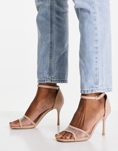Бежевые туфли на шпильке с сетчатым ремешком New Look-Светло-бежевый цвет