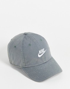 Серая выбеленная хлопковая кепка Nike H86 Beach-Серый