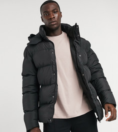 Черный пуховик из переработанных материалов со съемным капюшоном ASOS DESIGN Tall Recycled-Черный цвет