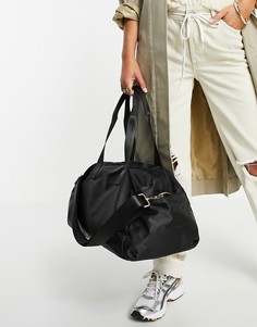 Черная спортивная сумка из смесового переработанного полиэстера ASOS DESIGN-Черный цвет