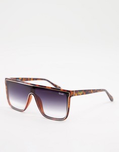 Солнцезащитные очки унисекс в черепаховой оправе с прямой верхней планкой Quay X Maluma Nightfall-Коричневый цвет