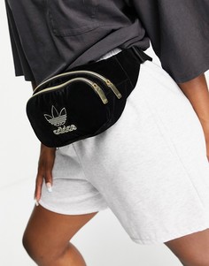 Черная бархатная сумка-кошелек на пояс adidas Originals Adicolor-Черный цвет