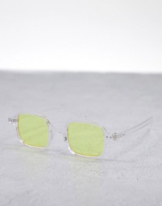 Солнцезащитные очки с квадратными стеклами в стиле 70-х Madein-Желтый Madein.