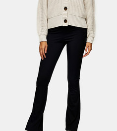 Зауженные брюки клеш в рубчик Topshop Petite-Черный цвет