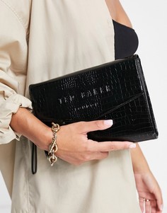 Черный клатч-конверт Ted Baker Crocey-Черный цвет