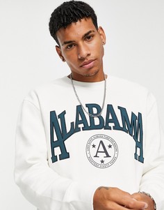 Свитшот цвета экрю с надписью "Alabama" от комплекта Topman-Светло-бежевый цвет