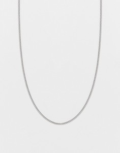 Серебристое ожерелье-цепочка с крупными звеньями толщиной 2 мм из нержавеющей стали Icon Brand-Серебряный