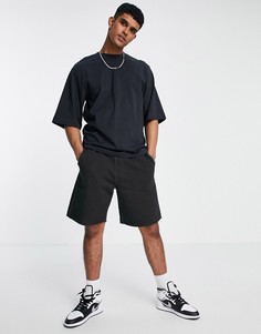 Темно-синяя oversized-футболка с рукавами до локтя из органического хлопка Only & Sons-Темно-синий