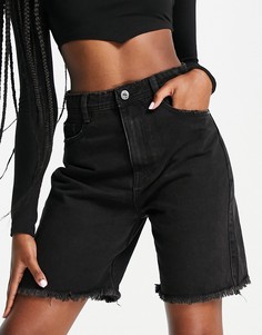 Черные удлиненные джинсовые шорты Missguided-Черный цвет
