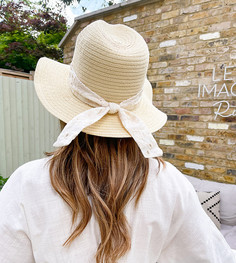 Шляпа с широкими полями и лентой с вышивкой ришелье Labelrail x Collyer Twins-Белый
