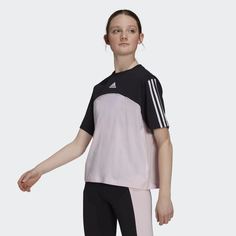Футболка Essentials Colorblock 3-Stripes Boyfriend adidas Sport Inspired