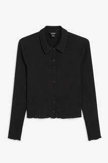 Plisse collar top Monki