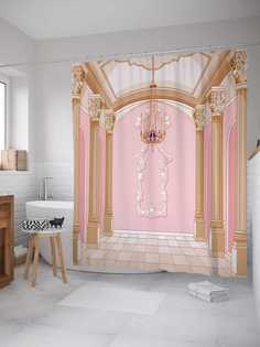 Штора (занавеска) для ванной JoyArty "Торжественный зал" из сатена, 180х200 см с крючками