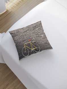 Наволочка декоративная JoyArty "Городской велосипед" на молнии, 45x45 см