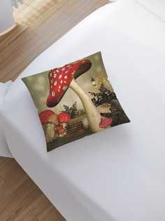 Наволочка декоративная JoyArty "Качели на мухоморе" на молнии, 45x45 см