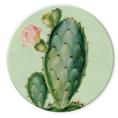 Подставка для кружек, "Розовый кактус", зеленый, 10х10х1 см, Blonder Home BH-STND-01