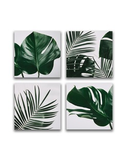 Картины на холсте LOFTime 4 шт 20Х20 ТРОПИЧЕСКИЕ РАСТЕНИЯ 3 К-0139-2020