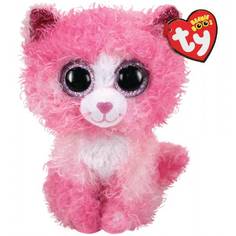 Мягкая игрушка TY Рейган кошка розовая пушистая 25см 36479