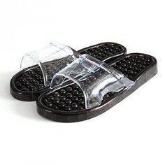 Массажер для стоп гелевый в виде тапочек черный, размер XL (41-43) Релаксы