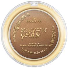 Запеченный бронзер essence - The glowin golds с витамином Е т.02