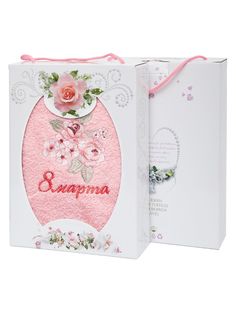 Подарочное махровое полотенце "Комплимент" Розовый, 35 х 70 "Всё себе"